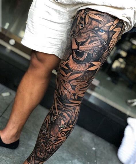 tattoos for legs for guys|full sleeve leg tattoo.